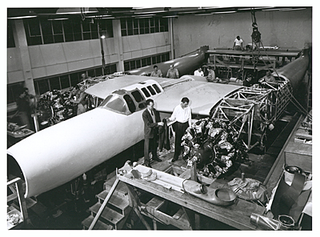 Hughes inspecting the D-2 bomber